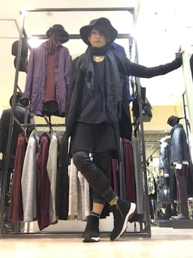 「SCHLUSSEL（シュリセル）のアイテム（トップス）」を使った、AQUAさん（メンズ・176cm）の秋コーディネート