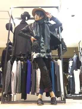 「ロングカーディガン」｜「アイテム（その他アウター）」を使った、AQUAさん（メンズ・176cm）の冬コーディネート