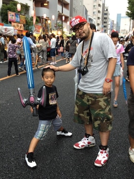 「祭り」｜「アイテム（キャップ）」を使った、平地大樹 aka ひらっちさん（メンズ・175cm）の夏コーディネート