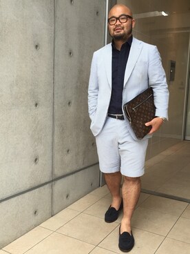 Louis Vuitton ルイヴィトン のクラッチバッグを使ったメンズ人気ファッションコーディネート 年齢 35歳 39歳 Wear