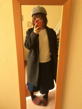 「ニコアンド」｜「アイテム（チェスターコート）」を使った、noaさん（レディース・156cm）の冬コーディネート