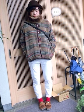 「mercibeaucoup,（メルシーボークー）のアイテム（その他シューズ）」を使った、むーらさん（メンズ・165cm）の冬コーディネート