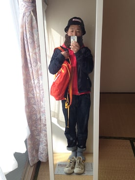 「Eddie Bauer（エディーバウアー）のアイテム（ブルゾン）」を使った、Negishi Yoshioさん（メンズ・163cm）の冬コーディネート