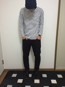 「コーデュロイキャップ」｜「アイテム（アナログ腕時計）」を使った、ガングリさん（メンズ・178cm）の秋コーディネート