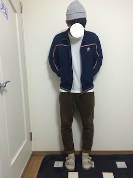 「アイテム（ジャージ）」を使った、ガングリさん（メンズ・178cm・20代）の秋コーディネート