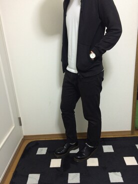 「Dr. Martens（ドクターマーチン）のDr.Martens (ドクターマーチン)/1461 3EYE GIBSON SHOES（その他シューズ）」を使った、ガングリさん（メンズ・178cm）の秋コーディネート