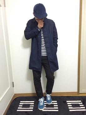 「Daniel Wellington（ダニエルウェリントン）の【Daniel Wellington】レザーバンド３６ＭＭ（アナログ腕時計）」を使った、ガングリさん（メンズ・178cm）の春コーディネート