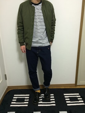 「Daniel Wellington（ダニエルウェリントン）の【Daniel Wellington】レザーバンド３６ＭＭ（アナログ腕時計）」を使った、ガングリさん（メンズ・178cm）の春コーディネート