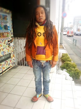 「BOOFOOWOO」｜「アイテム（ブルゾン）」を使った、ヒカリバchanさん（メンズ・170cm）の冬コーディネート