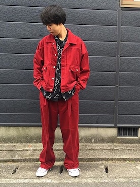 「neonsign」｜「アイテム（デニムジャケット）」を使った、はらけんさん（メンズ・177cm）の秋コーディネート