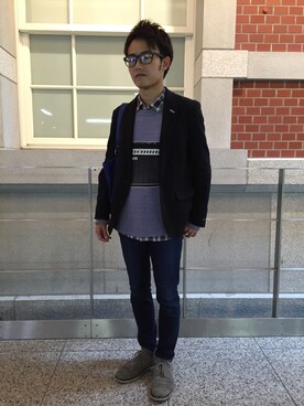 「HAMNETT（ハムネット）のアイテム（テーラードジャケット）」を使った、SHOTAさん（メンズ・171cm）の秋コーディネート