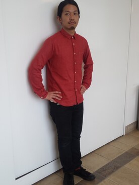 「アイテム（シャツ/ブラウス）」を使った、達冨　祐太さん（メンズ・170cm）の冬コーディネート