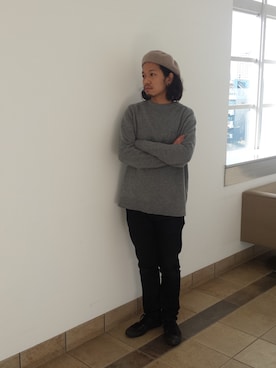 「アイテム（ハンチング/ベレー帽）」を使った、達冨　祐太さん（メンズ・170cm・30代）の冬コーディネート