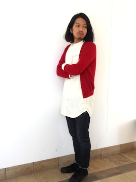 「アイテム（Tシャツ/カットソー）」を使った、達冨　祐太さん（メンズ・170cm）の冬コーディネート