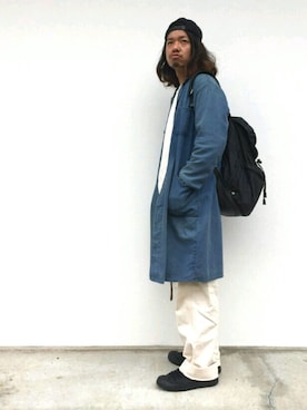 「アイテム（トレンチコート）」を使った、達冨　祐太さん（メンズ・170cm）の春コーディネート