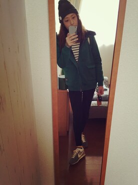 「スポーツ」｜「アイテム（その他アウター）」を使った、かおちゃんさん（レディース・163cm）の春コーディネート
