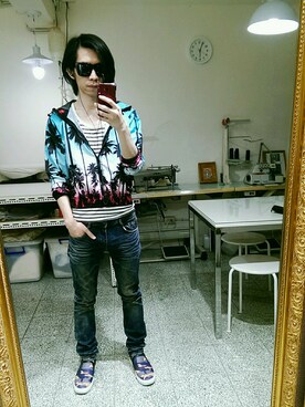 「cotton on（コットンオン）のアイテム（ジャケット/アウター）」を使った、銀河星光 Ray77galaxyさん（メンズ・175cm）の春コーディネート