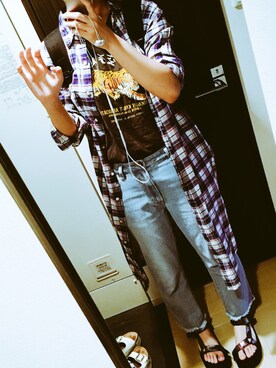 「仕事コーデ」｜「アイテム（シャツワンピース）」を使った、sayさん（レディース・161cm）の夏コーディネート