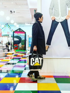 「A.P.C.（アーペーセー）のアイテム（ニットキャップ/ビーニー）」を使った、konitagさん（メンズ・177cm）の冬コーディネート