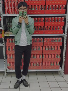 「ZARA KIDS」｜「アイテム（スタジャン）」を使った、Cchi Shenさん（レディース・160cm）の秋コーディネート