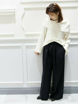 「モノトーン」｜Maruさん（レディース・161cm）の秋コーディネート