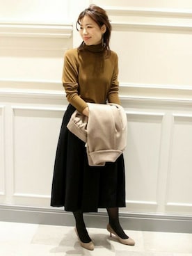 「アイテム（トップス、ブラウン系）」を使った、Maruさん（レディース・161cm）の冬コーディネート