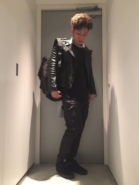 「Johnbull（ジョンブル）のアイテム（ライダースジャケット）」を使った、ACEさん（メンズ・171cm）の春コーディネート
