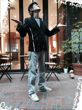 「JUNYA WATANABE MAN（ジュンヤワタナベマン）のアイテム（ブルゾン）」を使った、KITA3さん（メンズ・173cm）の春コーディネート