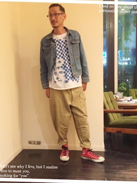 「アイテム（トップス）」を使った、KITA3さん（メンズ・173cm）の春コーディネート