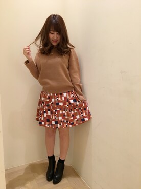 「Supreme.La.La.（シュープリームララ）のアイテム（アクセサリー）」を使った、Ayaka Hishizakiさん（レディース・158cm）の秋コーディネート