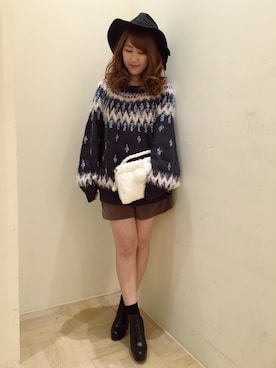 「Supreme.La.La.（シュープリームララ）のアイテム（バッグ）」を使った、Ayaka Hishizakiさん（レディース・156cm）の秋コーディネート