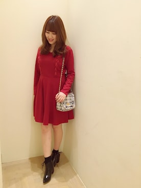 「Supreme.La.La.（シュープリームララ）のアイテム（ブーツ）」を使った、Ayaka Hishizakiさん（レディース・156cm）の秋コーディネート