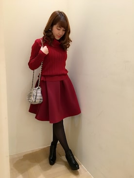「Supreme.La.La.（シュープリームララ）のアイテム（バッグ）」を使った、Ayaka Hishizakiさん（レディース・156cm）の冬コーディネート