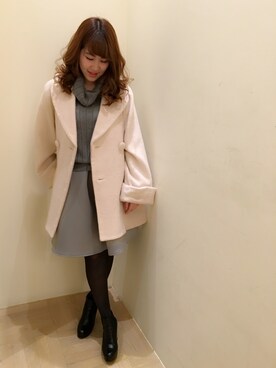 「フレア」｜「アイテム（その他アウター）」を使った、Ayaka Hishizakiさん（レディース・156cm）の冬コーディネート