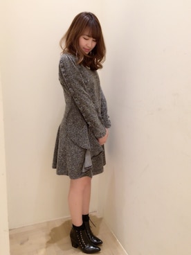「Supreme.La.La.（シュープリームララ）のアイテム（ブーツ）」を使った、Ayaka Hishizakiさん（レディース・156cm）の冬コーディネート