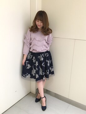 「Supreme.La.La.（シュープリームララ）のアイテム（パンプス）」を使った、Ayaka Hishizakiさん（レディース・156cm）の冬コーディネート