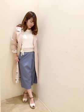 「Supreme.La.La.（シュープリームララ）のアイテム（その他アウター）」を使った、Ayaka Hishizakiさん（レディース・156cm）の春コーディネート