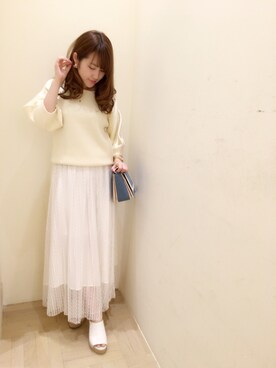 「Supreme.La.La.（シュープリームララ）のアイテム（アクセサリー）」を使った、Ayaka Hishizakiさん（レディース・156cm）の春コーディネート