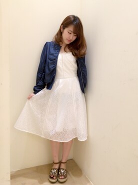「Supreme.La.La.（シュープリームララ）のアイテム（サンダル）」を使った、Ayaka Hishizakiさん（レディース・156cm）の春コーディネート
