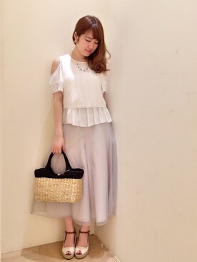 「Supreme.La.La.（シュープリームララ）のアイテム（アクセサリー）」を使った、Ayaka Hishizakiさん（レディース・156cm）の春コーディネート