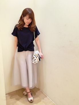 「Supreme.La.La.（シュープリームララ）のアイテム（アクセサリー）」を使った、Ayaka Hishizakiさん（レディース・156cm）の春コーディネート