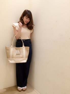 「Supreme.La.La.（シュープリームララ）のアイテム（アクセサリー）」を使った、Ayaka Hishizakiさん（レディース・156cm）の春コーディネート
