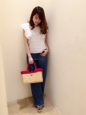 「Supreme.La.La.（シュープリームララ）のアイテム（アクセサリー）」を使った、Ayaka Hishizakiさん（レディース・156cm）の夏コーディネート
