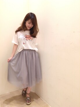 「Supreme.La.La.（シュープリームララ）のアイテム（サンダル）」を使った、Ayaka Hishizakiさん（レディース・156cm）の夏コーディネート