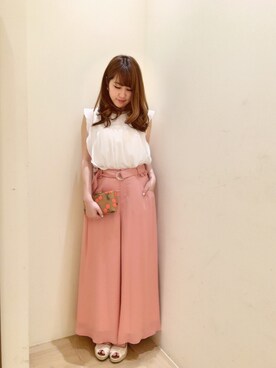 「Supreme.La.La.（シュープリームララ）のアイテム（バッグ）」を使った、Ayaka Hishizakiさん（レディース・156cm）の夏コーディネート
