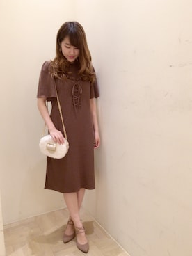 「Supreme.La.La.（シュープリームララ）のアイテム（バッグ）」を使った、Ayaka Hishizakiさん（レディース・156cm）の秋コーディネート
