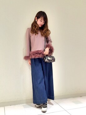 「Supreme.La.La.（シュープリームララ）のアイテム（パンプス）」を使った、Ayaka Hishizakiさん（レディース・158cm）の秋コーディネート