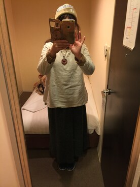 「Samansa Mos2（サマンサ モスモス）のアイテム（シャツ/ブラウス、ベージュ系）」を使った、なごみさん（レディース・165cm）の春コーディネート