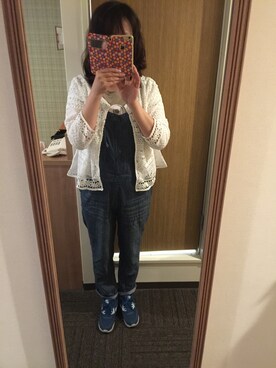「Samansa Mos2（サマンサ モスモス）の総レースボレロ（シャツ/ブラウス、ホワイト系）」を使った、なごみさん（レディース・165cm）の春コーディネート