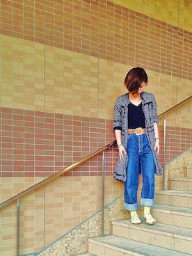 「サンダルに靴下」｜noguchiさん（レディース・158cm）の春コーディネート